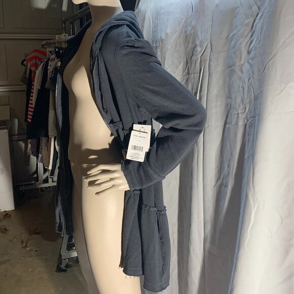 Free People Raw-Edge Zip-Front Hoodie NWT - Picture 15 of 16